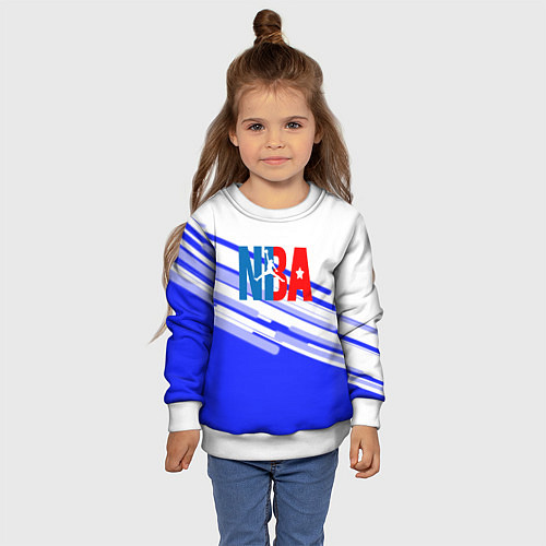 Детский свитшот NBA geometry steel / 3D-Белый – фото 4
