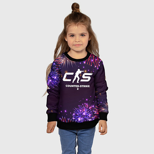 Детский свитшот Праздничный Counter-Strike 2 / 3D-Черный – фото 4