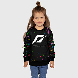 Свитшот детский Need for Speed конфети, цвет: 3D-черный — фото 2