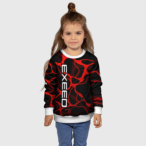 Детский свитшот Exeed - red liquid / 3D-Белый – фото 4