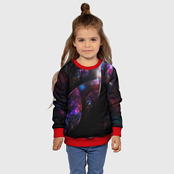 Свитшот детский Неоновая психоделика абстракция, цвет: 3D-красный — фото 2