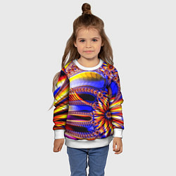 Свитшот детский Психоделика стекло, цвет: 3D-белый — фото 2