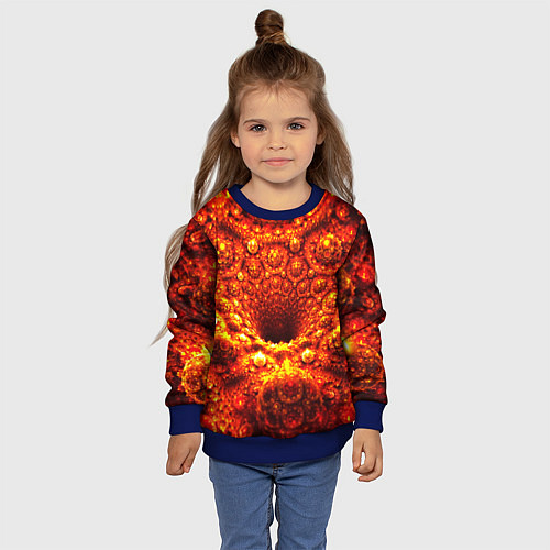 Детский свитшот Фрактал абстракция / 3D-Синий – фото 4