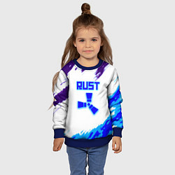 Свитшот детский Rust неоновые краски, цвет: 3D-синий — фото 2