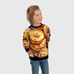 Свитшот детский Блинчики, цвет: 3D-черный — фото 2