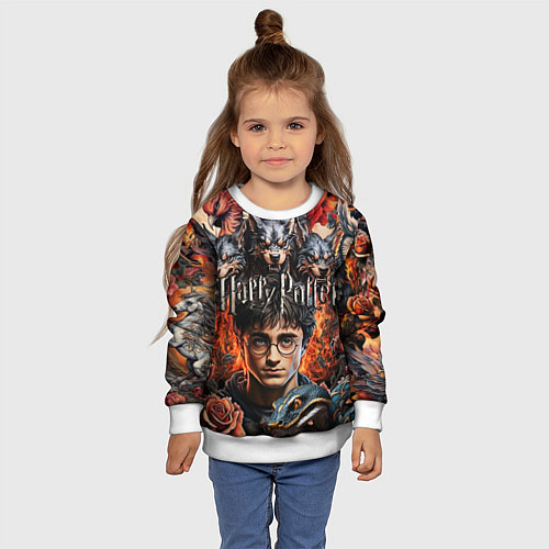 Детский свитшот Гарри Поттер и мифические существа / 3D-Белый – фото 4