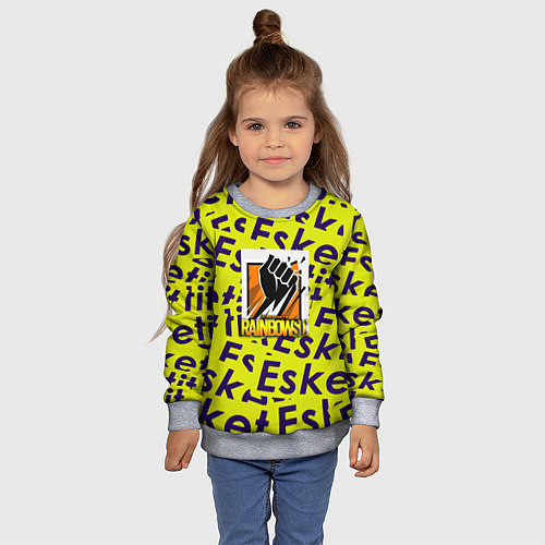 Детский свитшот Rainbow six pattern rap / 3D-Меланж – фото 4