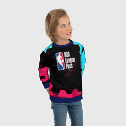 Свитшот детский NBA баскетбол соты неон, цвет: 3D-синий — фото 2