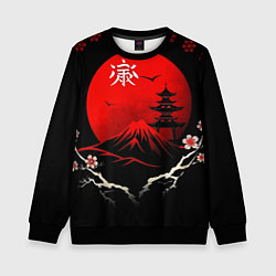 Свитшот детский Japan red black nature, цвет: 3D-черный