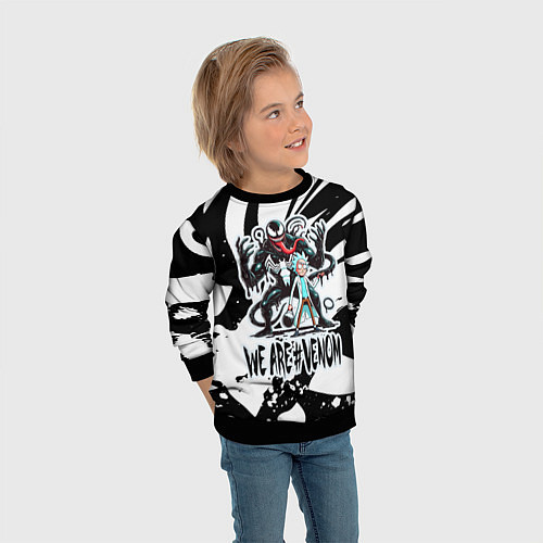 Детский свитшот Rick Sanchez - we are Venom meme / 3D-Черный – фото 3