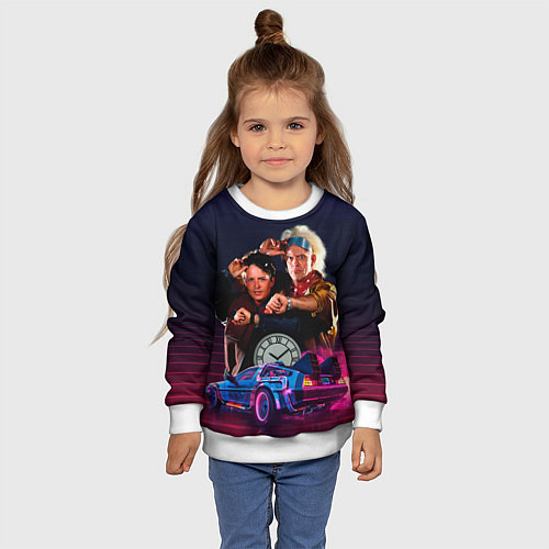 Детский свитшот Назад в будущее - Марти и док / 3D-Белый – фото 4