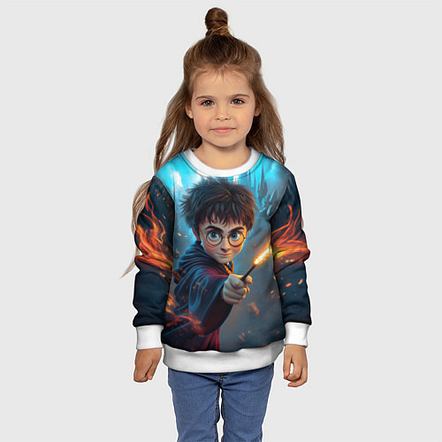 Детский свитшот Гарри Поттер и магия / 3D-Белый – фото 4