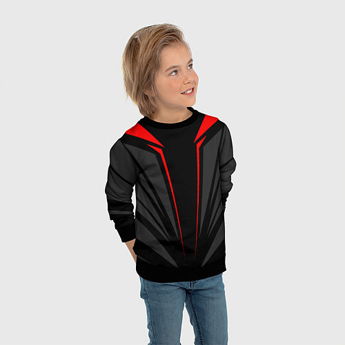 Детский свитшот Sport uniform - red / 3D-Черный – фото 3