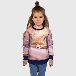 Свитшот детский Милая лисичка и сирень, цвет: 3D-синий — фото 2