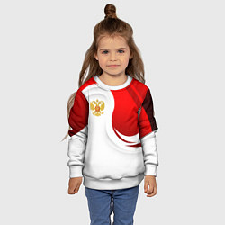 Свитшот детский Россия - красный и белый, цвет: 3D-белый — фото 2