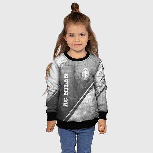 Детский свитшот AC Milan - grey gradient вертикально / 3D-Черный – фото 4
