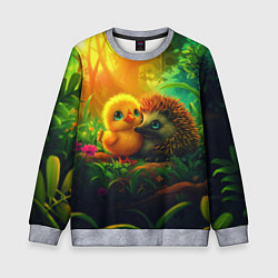 Детский свитшот Ежик и цыпленок 14 февраля