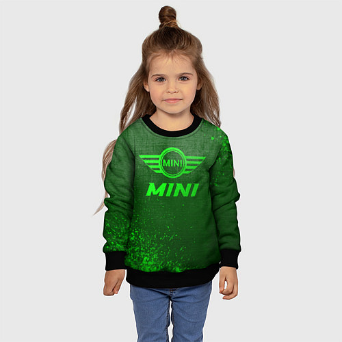 Детский свитшот Mini - green gradient / 3D-Черный – фото 4