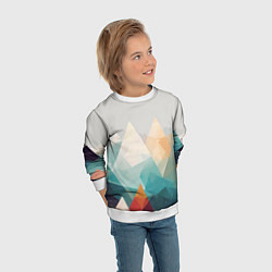 Свитшот детский Разноцветный горный хребет, цвет: 3D-белый — фото 2