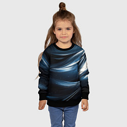 Свитшот детский Геометрическая синяя текстура, цвет: 3D-черный — фото 2
