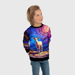 Свитшот детский Козлик на звездом небе, цвет: 3D-черный — фото 2