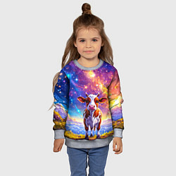 Свитшот детский Коровка и звездное небо, цвет: 3D-меланж — фото 2