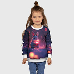 Свитшот детский Зайчик держит сердечко, цвет: 3D-белый — фото 2
