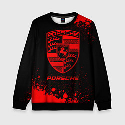 Свитшот детский Porsche - red gradient, цвет: 3D-черный