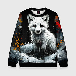 Детский свитшот Песец на черном