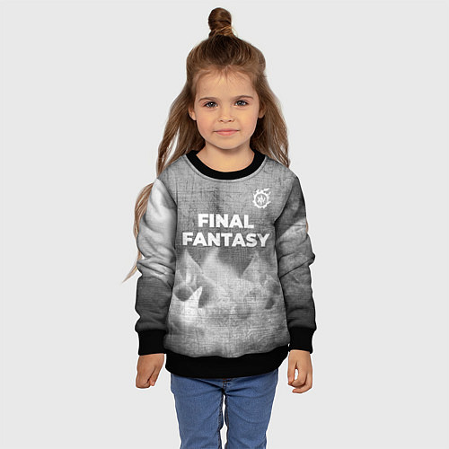 Детский свитшот Final Fantasy - grey gradient посередине / 3D-Черный – фото 4