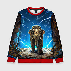 Детский свитшот Мамонт и разряды молний