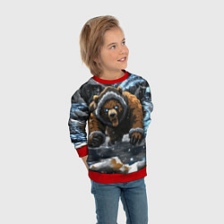 Свитшот детский Злой русский медведь, цвет: 3D-красный — фото 2