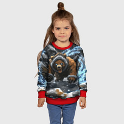 Свитшот детский Злой русский медведь, цвет: 3D-красный — фото 2