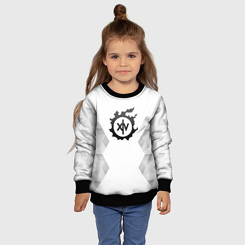Детский свитшот Final Fantasy white poly / 3D-Черный – фото 4