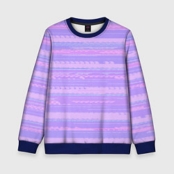 Свитшот детский Нежный сиреневый полосатый, цвет: 3D-синий