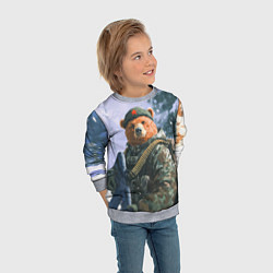 Свитшот детский Русский солдат патриот, цвет: 3D-меланж — фото 2