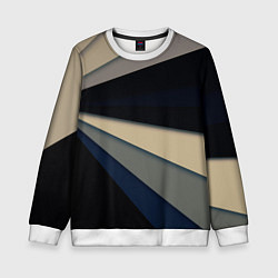 Свитшот детский Фрактальные линии - темный, цвет: 3D-белый