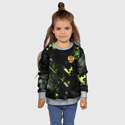 Свитшот детский Зеленая краска в виде камуфляжа, цвет: 3D-меланж — фото 2