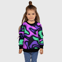 Свитшот детский Разноцветный эмоциональный камуфлляж, цвет: 3D-черный — фото 2