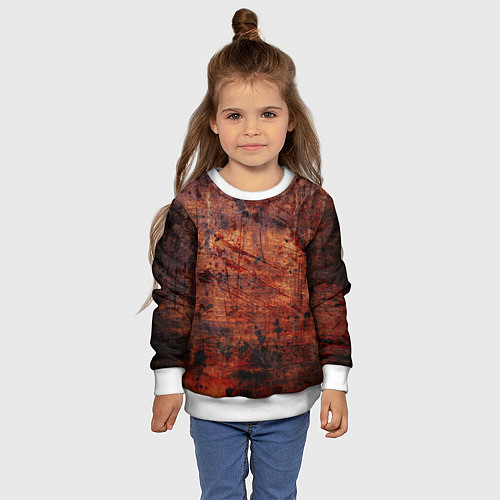 Детский свитшот Абстракция - rusty mood / 3D-Белый – фото 4