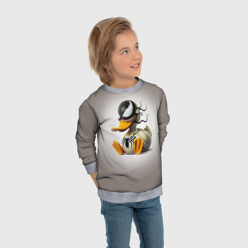 Детский свитшот Venom Duck - ai art fantasy / 3D-Меланж – фото 3