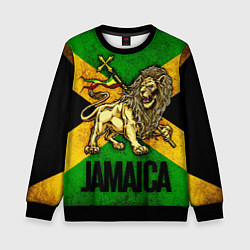 Свитшот детский Jamaica lion flag, цвет: 3D-черный