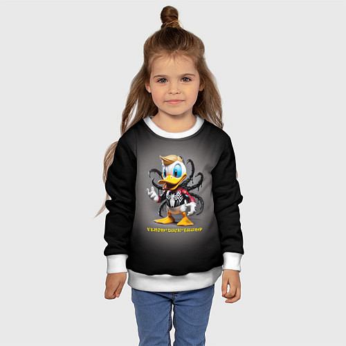 Детский свитшот Venom-Duck-Trump joke / 3D-Белый – фото 4