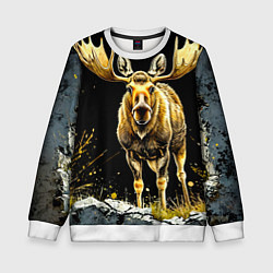 Детский свитшот Лось на черном