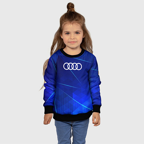Детский свитшот Audi blue poly / 3D-Черный – фото 4