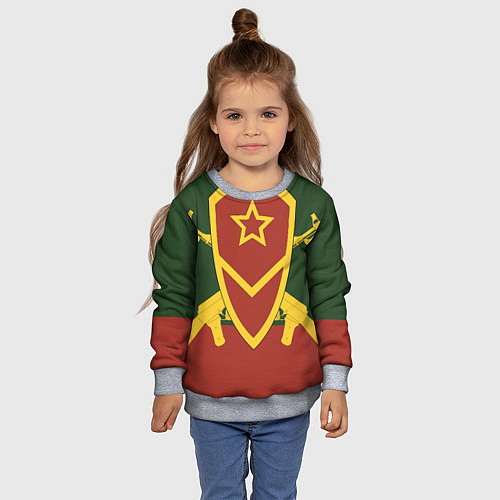 Детский свитшот Мотострелковые войска: герб со щитом / 3D-Меланж – фото 4