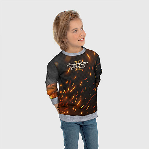 Детский свитшот Kingdom Come Deliverance 2 искры огня / 3D-Меланж – фото 3