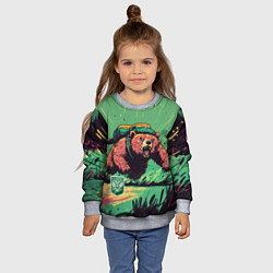 Свитшот детский Русский медведь атакует, цвет: 3D-меланж — фото 2