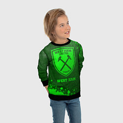 Свитшот детский West Ham - green gradient, цвет: 3D-черный — фото 2
