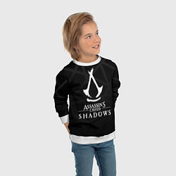 Свитшот детский Assassins creed shadows - монохромный, цвет: 3D-белый — фото 2